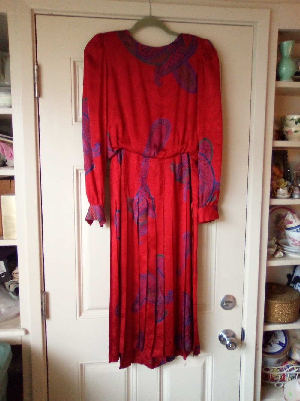 Adrianna Papell Vintage 100% Silk Paisley Dress 6
